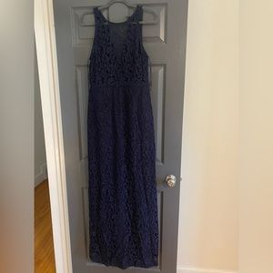 Jcrew lace navy maxi dress. Size 10.